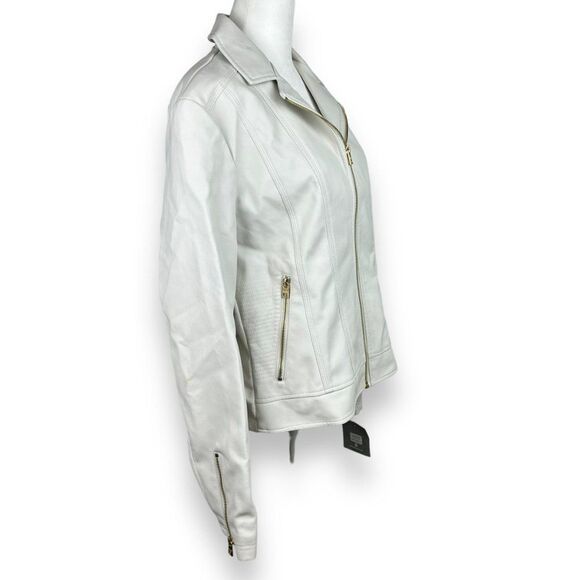 NWT Marc New York White Faux Leather Jacket Size XL - Picture 2 of 13